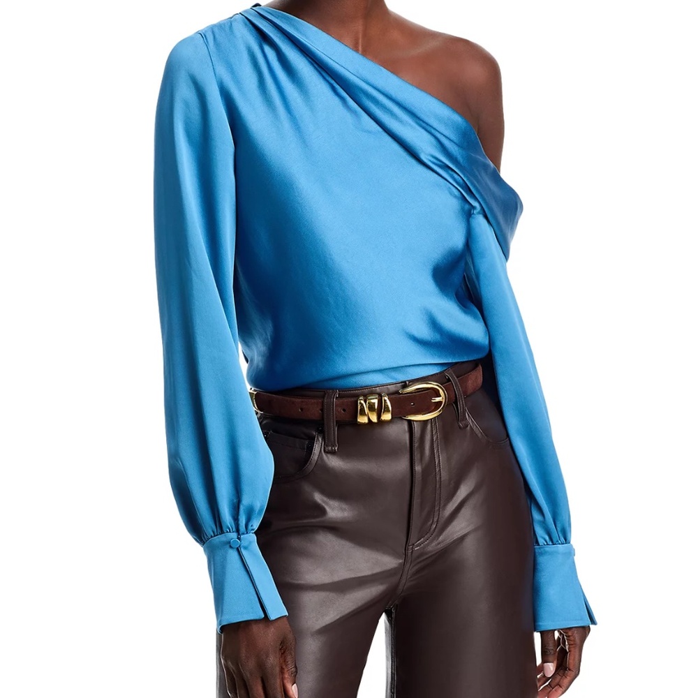 New SIMKHAI Medium Alice Celestial Blue Off-the-Shoulder Top